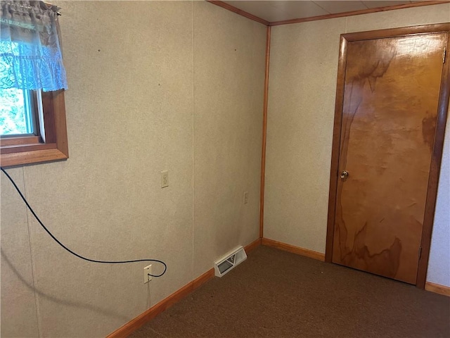 1214 Ridge Blvd, Dunbar Twp, PA 15425 - spare room featuring ornamental molding, baseboards, and carpet floors