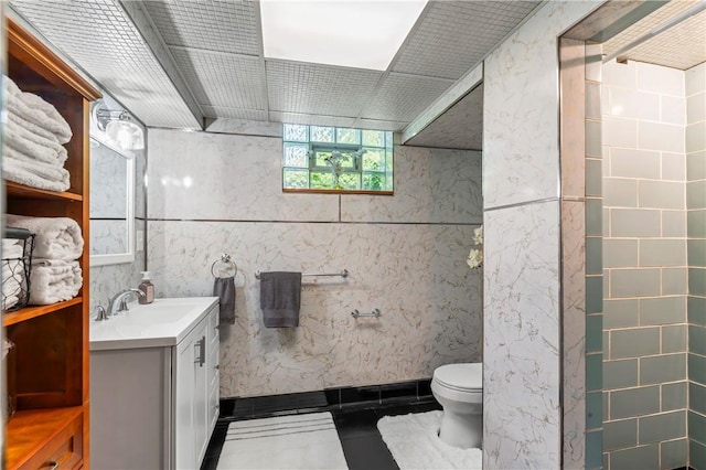 1033 Colvin Dr, Brighton Twp, PA 15009 - bathroom with vanity, toilet, and tile patterned flooring