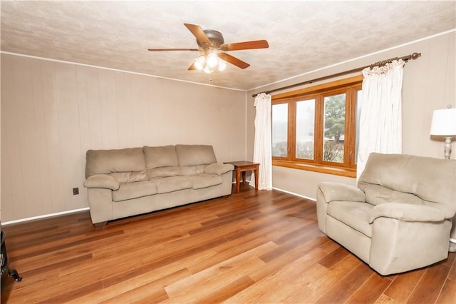 198 Gastown Rd, Plumcreek Twp, PA 15774 - living room with wood finished floors, ceiling fan, and baseboards