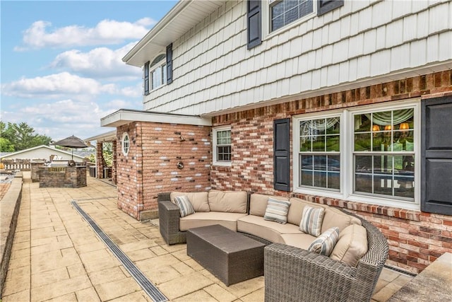 375 Navaho Hollow Rd, Coolbaugh Twp, PA 15438 - view of patio / terrace with an outdoor living space