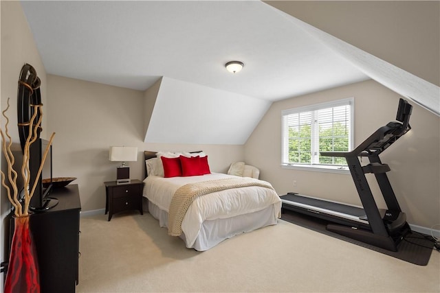 8007 Pressley Ct, Mccandless, PA 15237 - bedroom with light carpet, baseboards, and lofted ceiling
