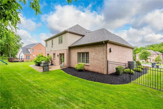 8007 Pressley Ct, Mccandless, PA 15237 - back of house with a patio, brick siding, and a shingled roof