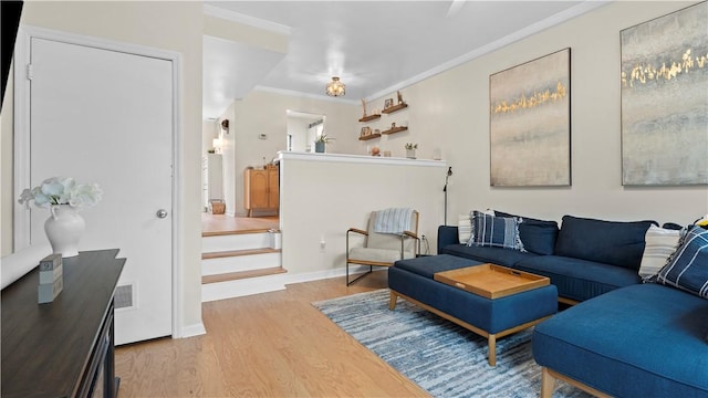 718 Carriage Cir, Pennsbury, PA 15205 - living room featuring wood finished floors and crown molding