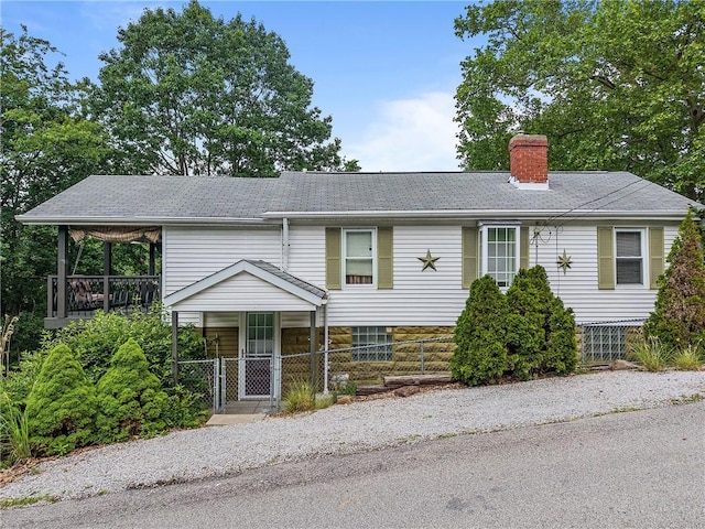 2001 Potomac Ave, Banksville/Westwood, PA 15216 - view of front of property featuring a gate, a fenced front yard, a chimney, and a shingled roof