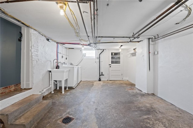 130 Pearl St, Bloomfield, PA 15224 - garage featuring separate washer and dryer and a sink