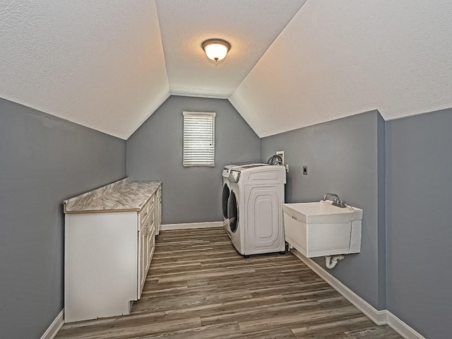 430 Longleaf Dr, Peters Twp, PA 15367 - laundry room with washer hookup, a textured ceiling, dark wood-style floors, baseboards, and hookup for an electric dryer