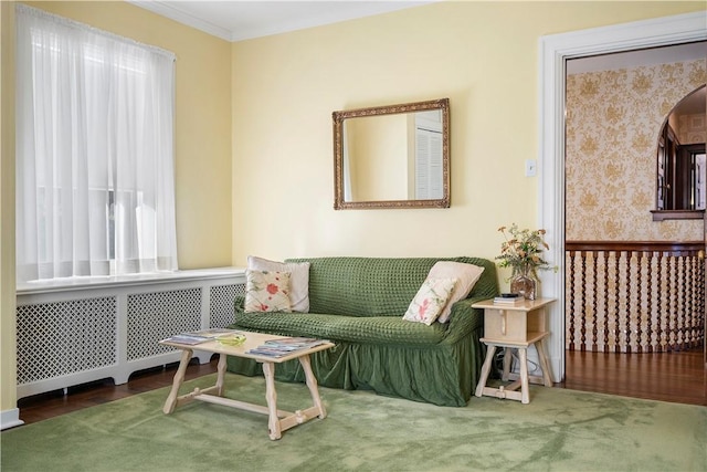 700 Meade St, Monongahela, PA 15063 - sitting room featuring radiator heating unit and ornamental molding