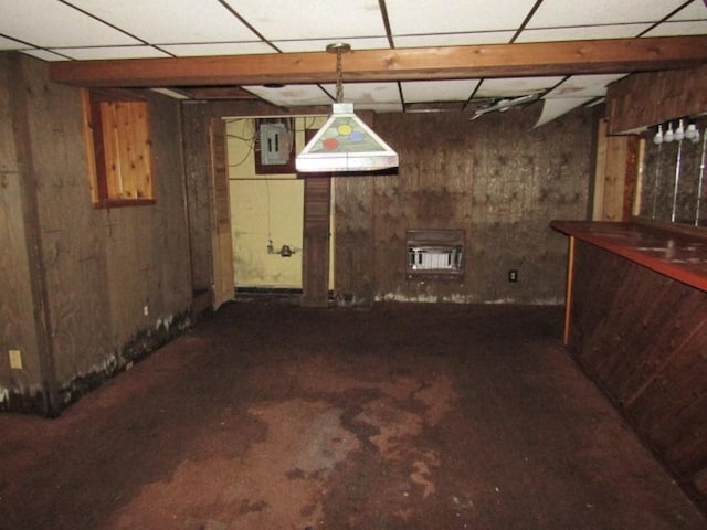 945 Roup Ave, Brackenridge, PA 15014 - finished below grade area featuring wood walls and heating unit