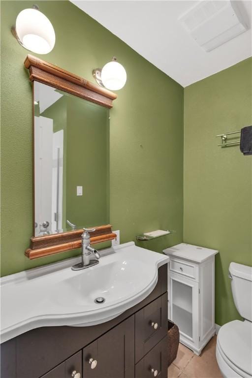 326 Pinevue Dr, Monroeville, PA 15146 - half bathroom with toilet, vanity, and tile patterned flooring