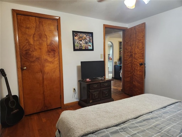 145 7th St, E Butler Boro, PA 16029 - bedroom featuring arched walkways and wood finished floors