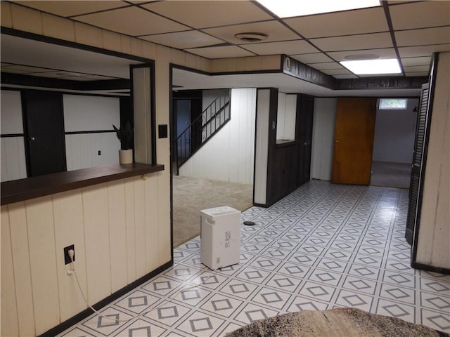 1118 Fairlane Dr, Hopewell Twp Bea, PA 15001 - finished below grade area featuring a drop ceiling