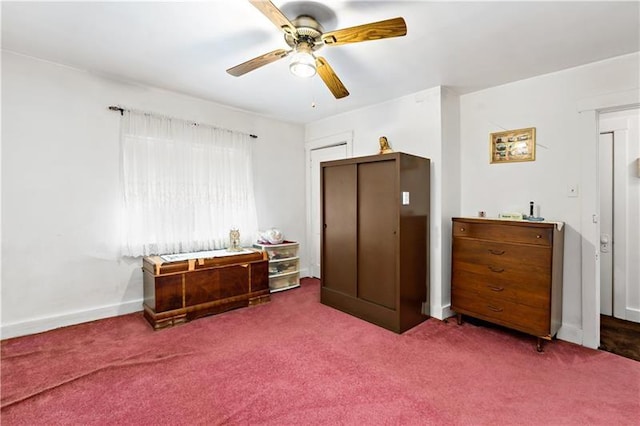 1405 Bellaire Pl, Brookline, PA 15226 - bedroom with carpet flooring, a ceiling fan, and baseboards