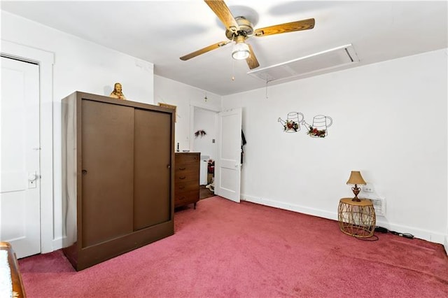 1405 Bellaire Pl, Brookline, PA 15226 - carpeted bedroom featuring attic access, a ceiling fan, and baseboards