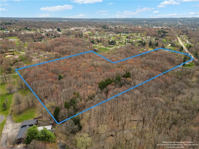 2002 Pulaski Rd, Neshannock Twp, PA 16105 - aerial view of property's location featuring a heavily wooded area and property parcel outlined