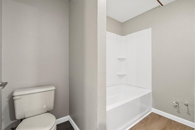 14 Laurel Hill Rd, Cecil, PA 15057 - full bath with toilet, wood finished floors, baseboards, and  shower combination