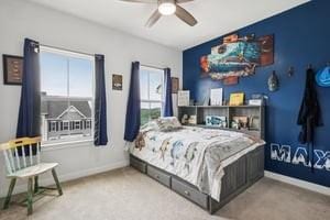 139 Moyer Hl, Cranberry Twp, PA 16066 - bedroom with carpet floors, baseboards, and ceiling fan