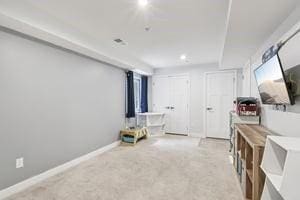 139 Moyer Hl, Cranberry Twp, PA 16066 - living area featuring carpet, baseboards, and recessed lighting