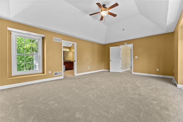 621 Columbia Ct, Adams Twp, PA 16046 - unfurnished bedroom with carpet floors, a raised ceiling, baseboards, ensuite bath, and a ceiling fan