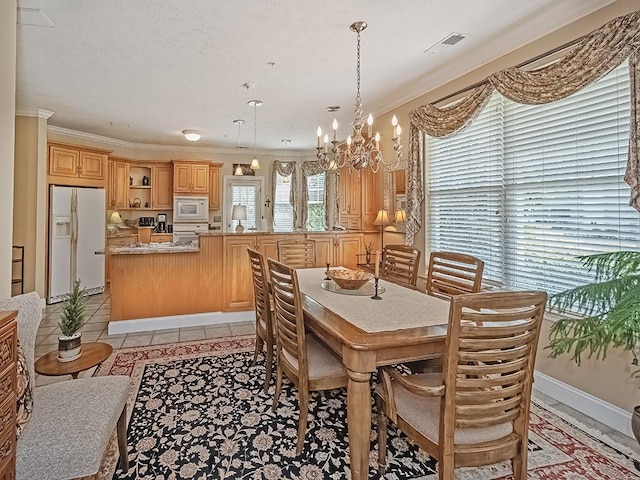 210 Adams Pointe Blvd Unit 6, Adams Twp, PA 16046 - dining room with a chandelier, crown molding, and light tile patterned floors