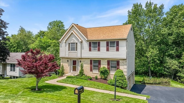 8963 Seneca Ave, Mccandless, PA 15237 - colonial inspired home featuring a front yard and asphalt driveway