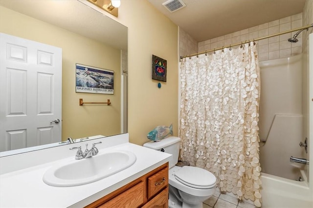 8963 Seneca Ave, Mccandless, PA 15237 - full bath featuring toilet, vanity, shower / bathtub combination with curtain, and tile patterned flooring