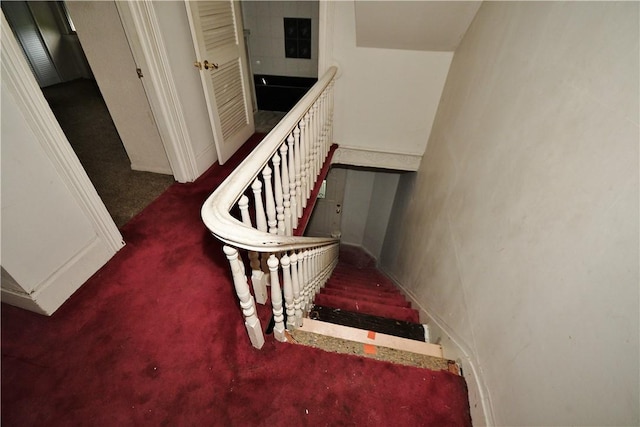 4605 2nd St, Versailles Boro, PA 15132 - staircase with carpet floors