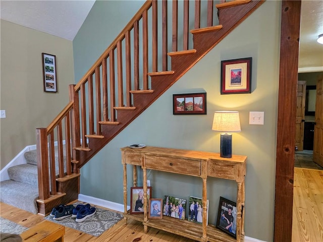 277 Dunn Rd, Hempfield Twp Wml, PA 15601 - stairway with wood finished floors and baseboards
