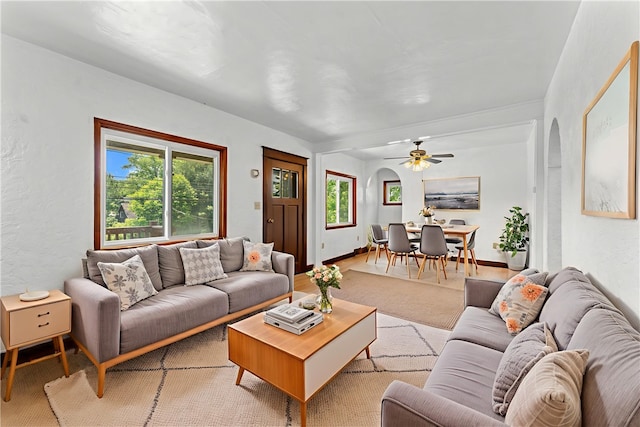 707 Hamil Rd, Penn Hills, PA 15147 - living area with a ceiling fan