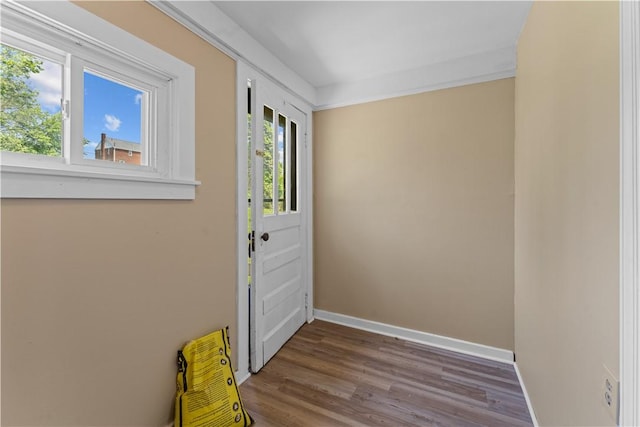 707 Hamil Rd, Penn Hills, PA 15147 - entryway featuring wood finished floors and baseboards