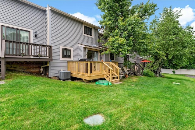 303 Serendipity Dr, Moon/Crescent Twp, PA 15108 - back of house with a deck and central AC unit