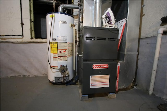 1467 Hayden Blvd, Elizabeth Twp/Boro, PA 15037 - utility room featuring gas water heater and heating unit