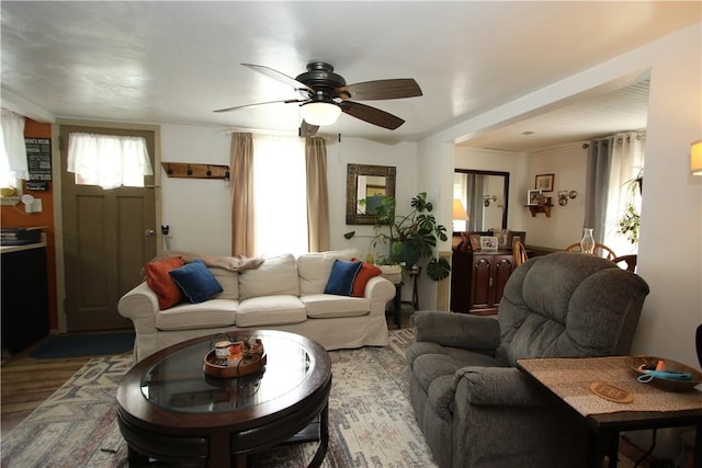 1467 Hayden Blvd, Elizabeth Twp/Boro, PA 15037 - living area featuring healthy amount of natural light, wood finished floors, and a ceiling fan