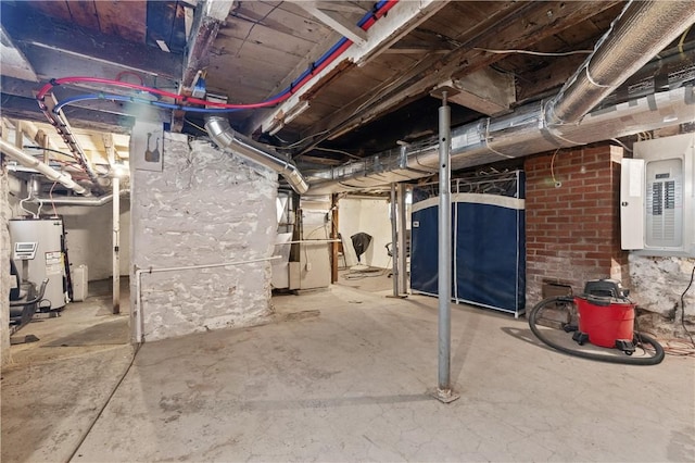 338 Buffalo St, Beaver, PA 15009 - unfinished basement featuring electric water heater and electric panel