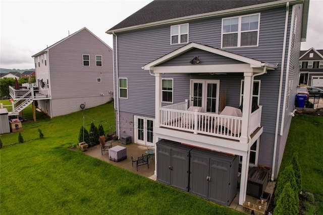 137 Red Horse Dr, Buffalo Twp But, PA 16055 - back of house with french doors, a patio, a yard, and a balcony