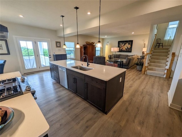 137 Red Horse Dr, Buffalo Twp But, PA 16055 - kitchen with a sink, dishwasher, wood finished floors, healthy amount of natural light, and recessed lighting