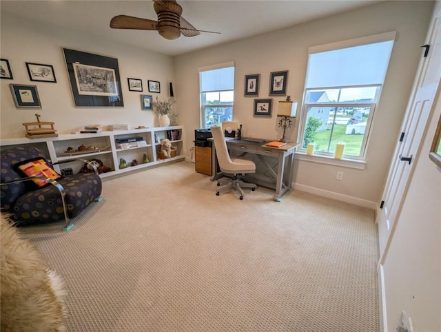 137 Red Horse Dr, Buffalo Twp But, PA 16055 - carpeted office with baseboards and a ceiling fan