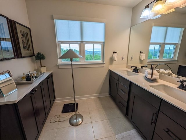 137 Red Horse Dr, Buffalo Twp But, PA 16055 - bathroom with plenty of natural light, double vanity, tile patterned flooring, and baseboards