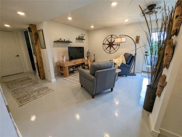 137 Red Horse Dr, Buffalo Twp But, PA 16055 - living area featuring concrete flooring, recessed lighting, and baseboards