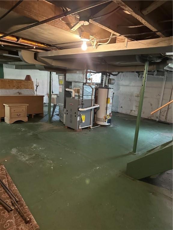 1810 Ridge Ave, Arnold, PA 15068 - unfinished basement with gas water heater and heating unit