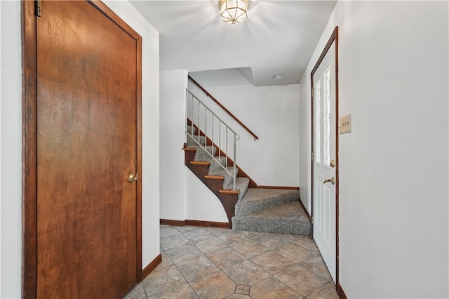 413 Stilley Rd, Jefferson Hills, PA 15025 - entryway with stairs, baseboards, and light tile patterned floors