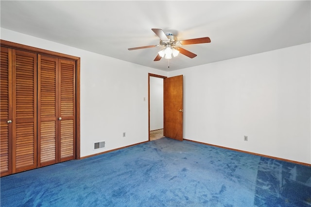 413 Stilley Rd, Jefferson Hills, PA 15025 - unfurnished bedroom with carpet flooring, a closet, baseboards, and ceiling fan