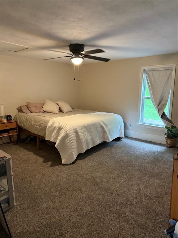 127 Tipple Row Rd, Hempfield Twp Wml, PA 15601 - bedroom featuring carpet floors and a ceiling fan