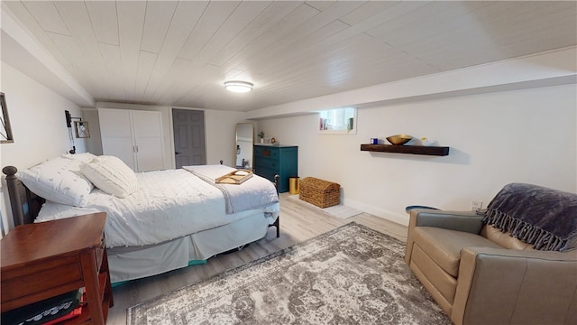 2819 Glenmore, Dormont, PA 15216 - bedroom with wood finished floors, baseboards, and wooden ceiling
