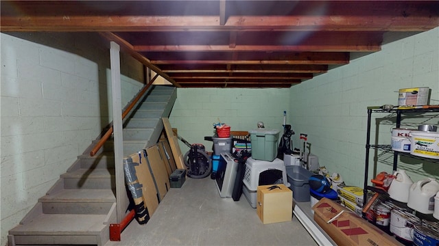 2819 Glenmore, Dormont, PA 15216 - unfinished below grade area with stairway and concrete block wall