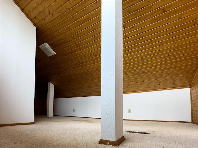 3131 Cheltenham Ct, Hampton, PA 15044 - additional living space with wooden ceiling, carpet floors, lofted ceiling, and baseboards
