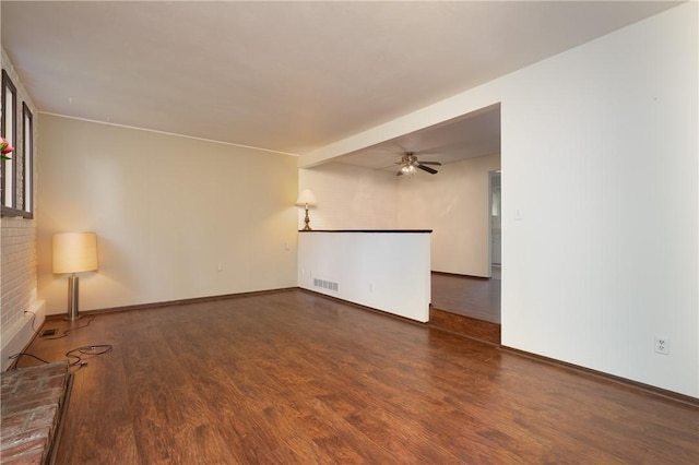 3131 Cheltenham Ct, Hampton, PA 15044 - unfurnished living room featuring wood finished floors, a ceiling fan, and baseboards