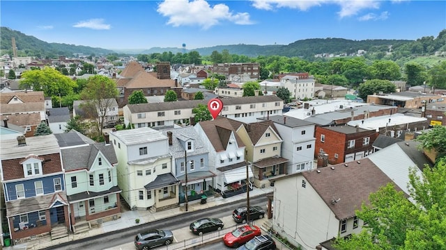 216 11th St, Sharpsburg, PA 15215 - aerial perspective of suburban area featuring a mountain backdrop