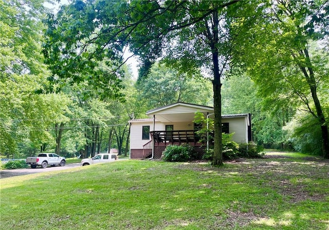 358 Mahood Rd, Center Twp But, PA 16001 - view of front of home with a front lawn and a wooden deck