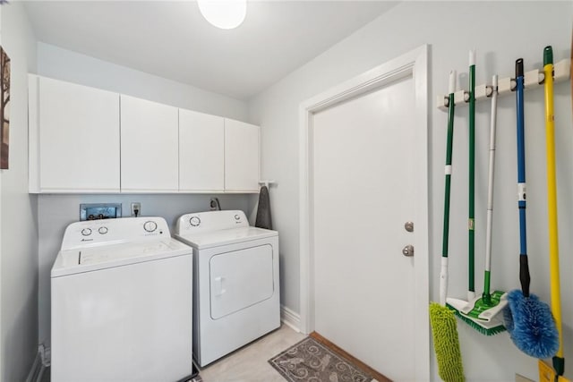 3532 Fairway Ct, Blairsville Area, PA 15717 - laundry area featuring separate washer and dryer, cabinet space, and baseboards