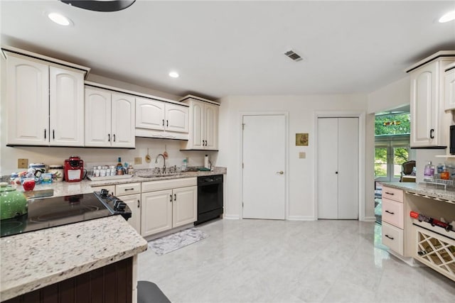 3532 Fairway Ct, Blairsville Area, PA 15717 - kitchen with dishwasher, a sink, light stone countertops, recessed lighting, and stove